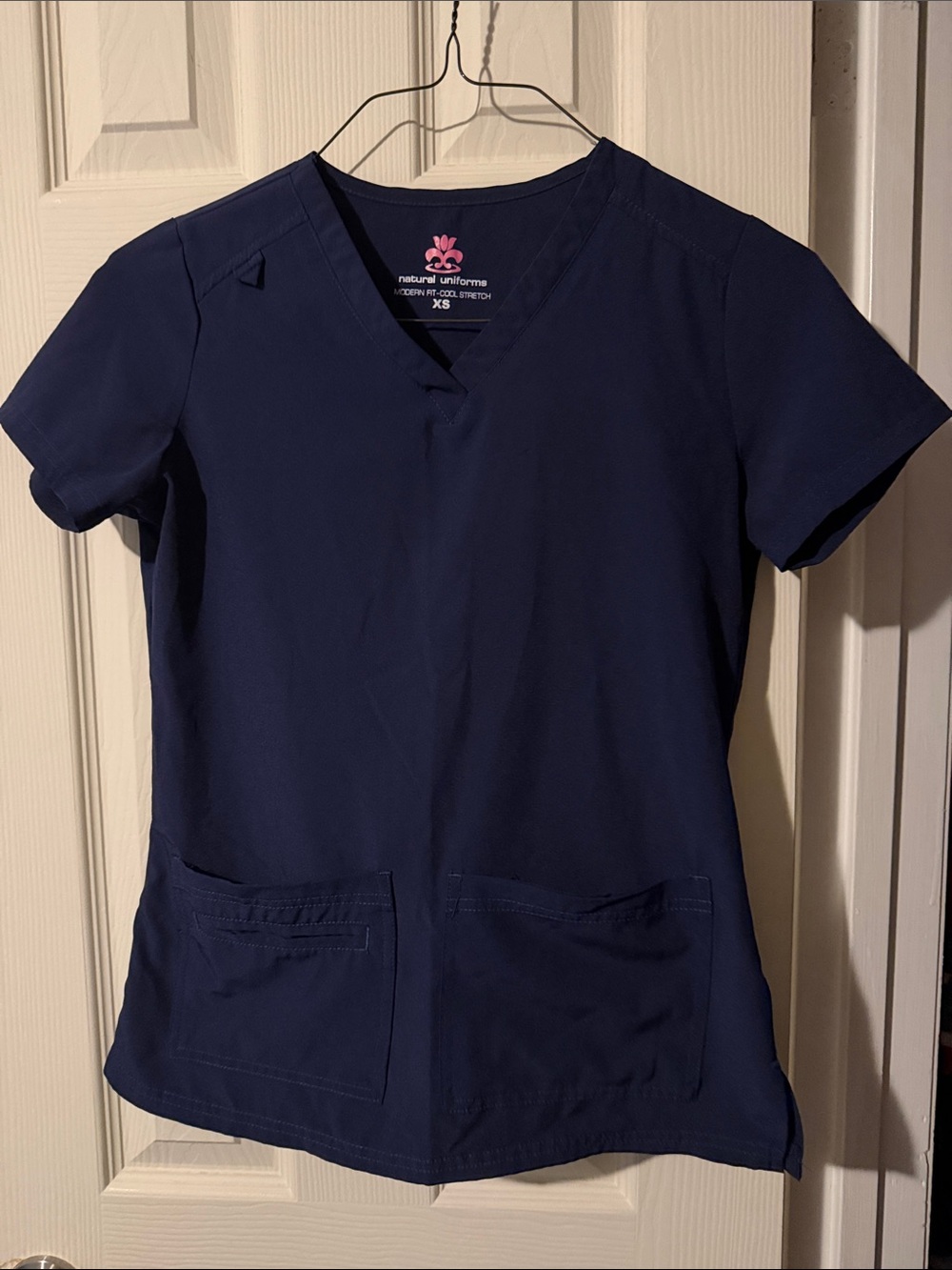 # 169 Natural Uniforms Women's Navy V-Neck Short Sleeve Scrub Top
